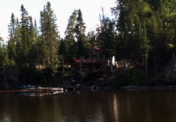 View of the cabin from the lake