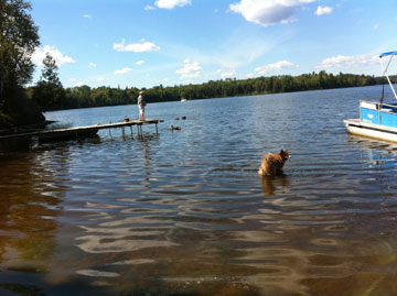 Mom, Maggie & Mocca enjoy the beach