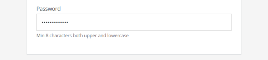 Password field usability example