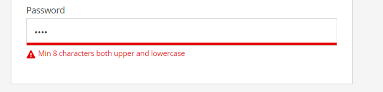 Password field usability example